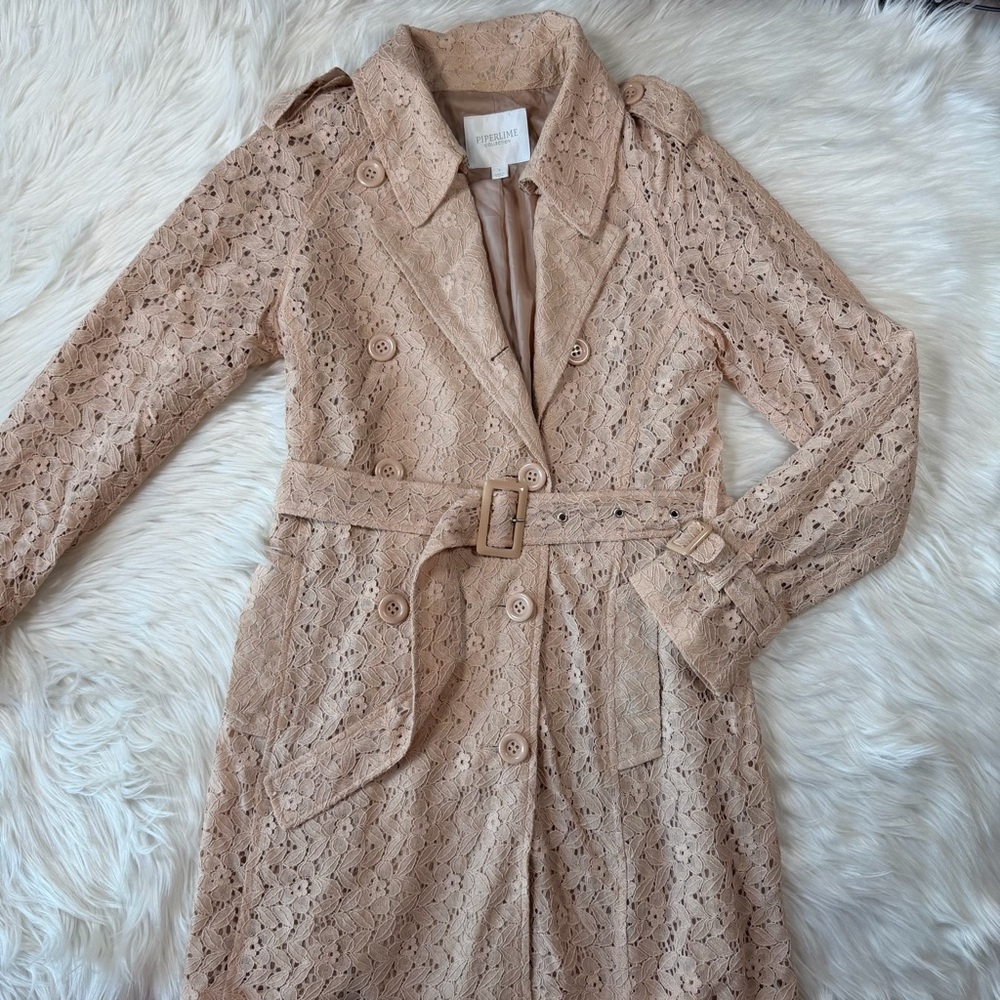 Piperlime Collection Lace Trench Coat - Picture 2 of 10